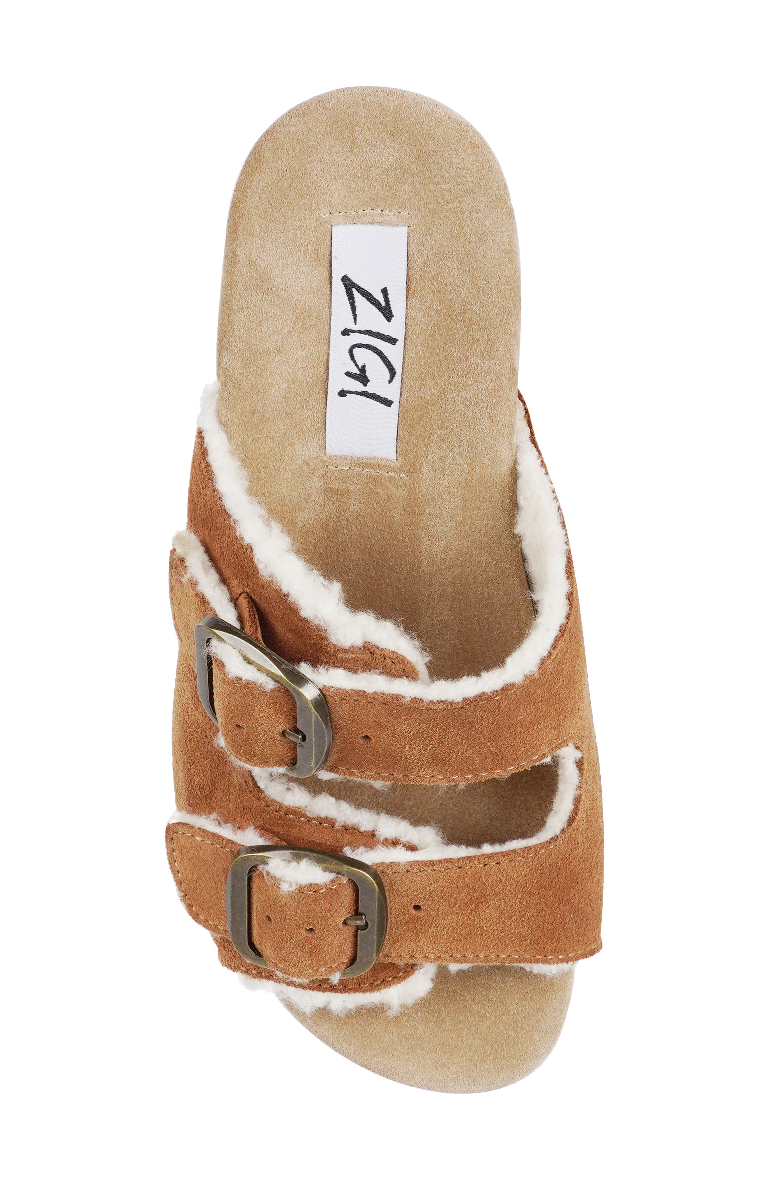 ZIGI Faux Shearling Platform Sandal, Alternate, color, Tan Suede