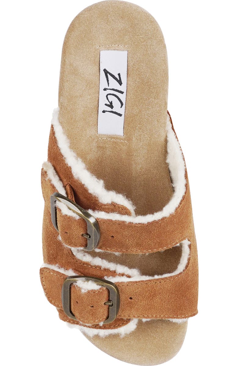 ZIGI Faux Shearling Platform Sandal, Alternate, color, Tan Suede