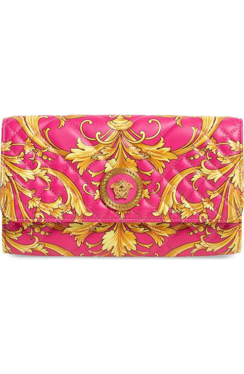 Versace Icon Quilted Leather Wallet on a Chain, Main, color,