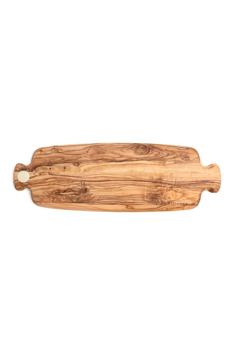 Olive Wood Cutting Board, 16.5" x 5.5" x 0.75", Main, color, Brown