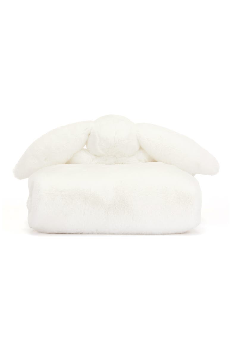 Bashful Luxe Bunny Luna Blankie, Alternate, color, WHITE