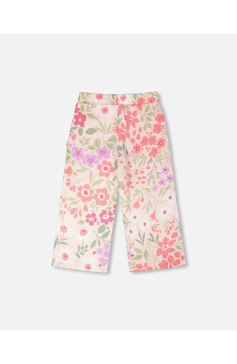 Deux par Deux French Terry Printed Flowers Pants, Alternate, color, Pink Printed Flowers