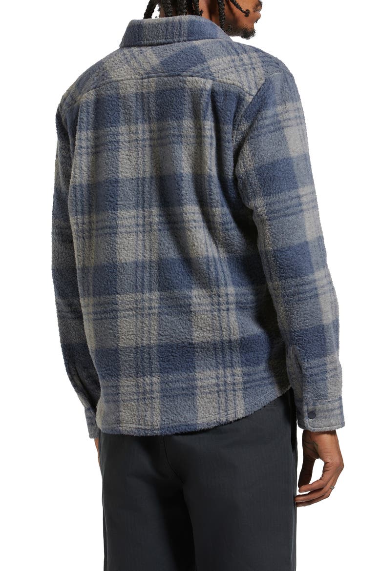 Bowery Arctic Fleece Shirt Jacket, Alternate, color, WASHED NAVY/ BEIGE PLAID