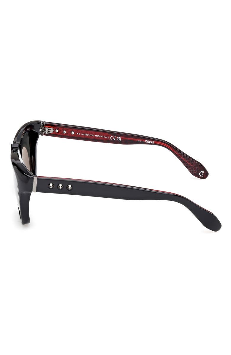 Christian Louboutin Georges 55mm Square Sunglasses, Alternate, color, Black / Gunmetal / Zeiss Smoke