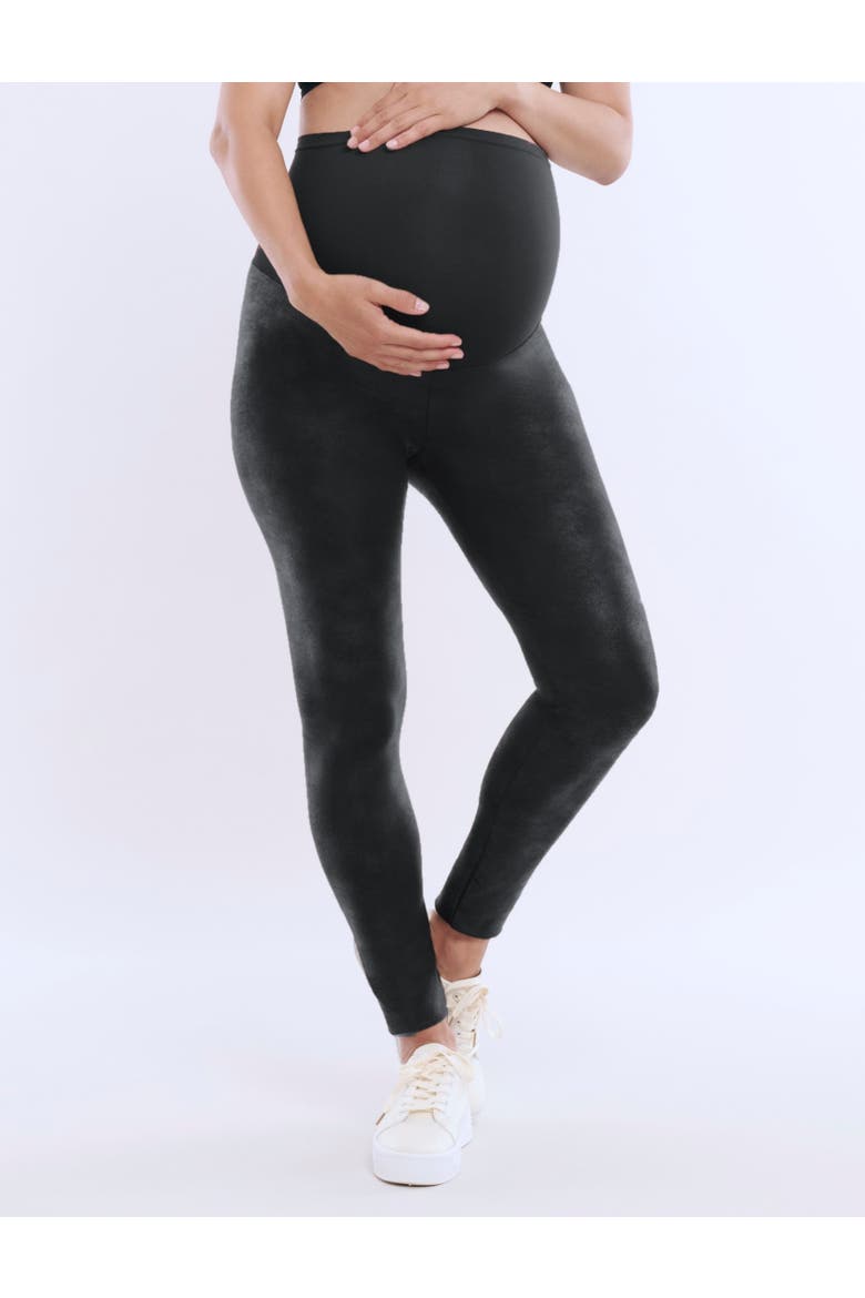 Essential Stretch Secret Fit Over the Belly Plus Maternity Tights, Main, color, Black