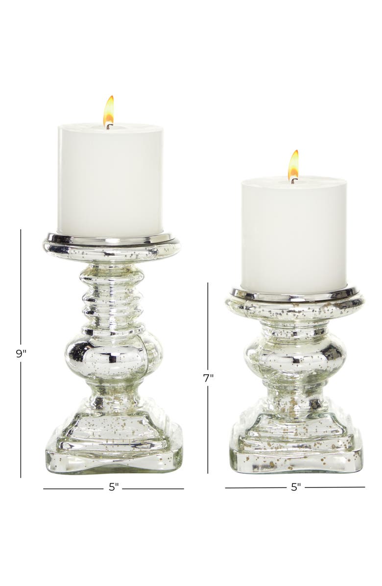 UMA Set of 2 Soda Lime Glass Candle Holder, Alternate, color, 