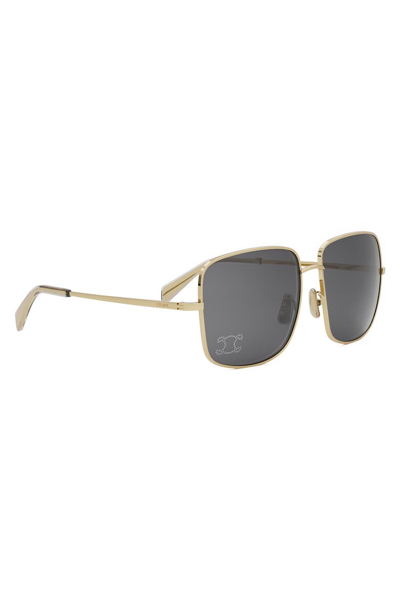 Rhinestone Triomphe 59mm Square Sunglasses, Alternate, color, SHINY ENDURA GOLD / SMOKE