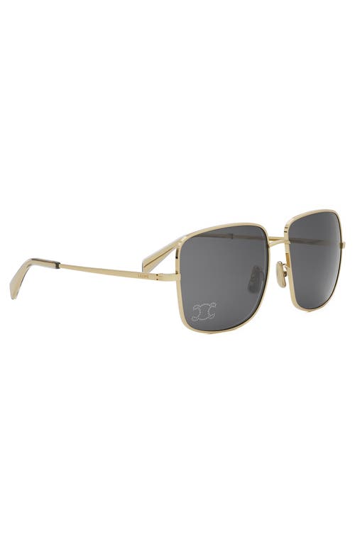 Celine Rhinestone Triomphe 59mm Square Sunglasses In Gold