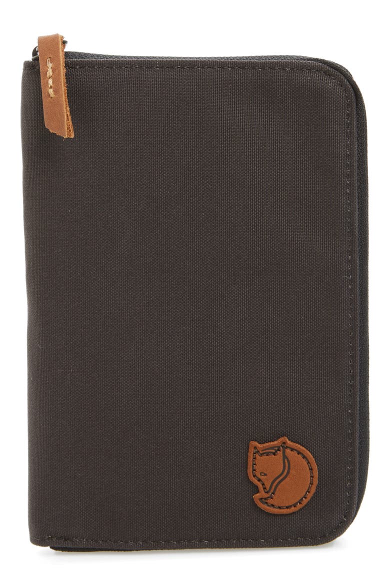 Canvas Passport Wallet, Main, color, DARK GREY