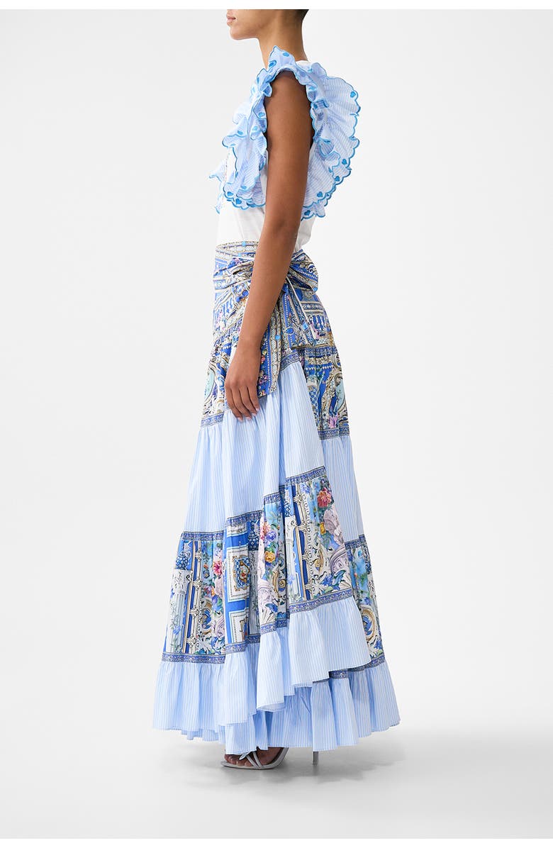 Camilla Double Frill Sleeve Tee, Alternate, color, Ottoman Opulence