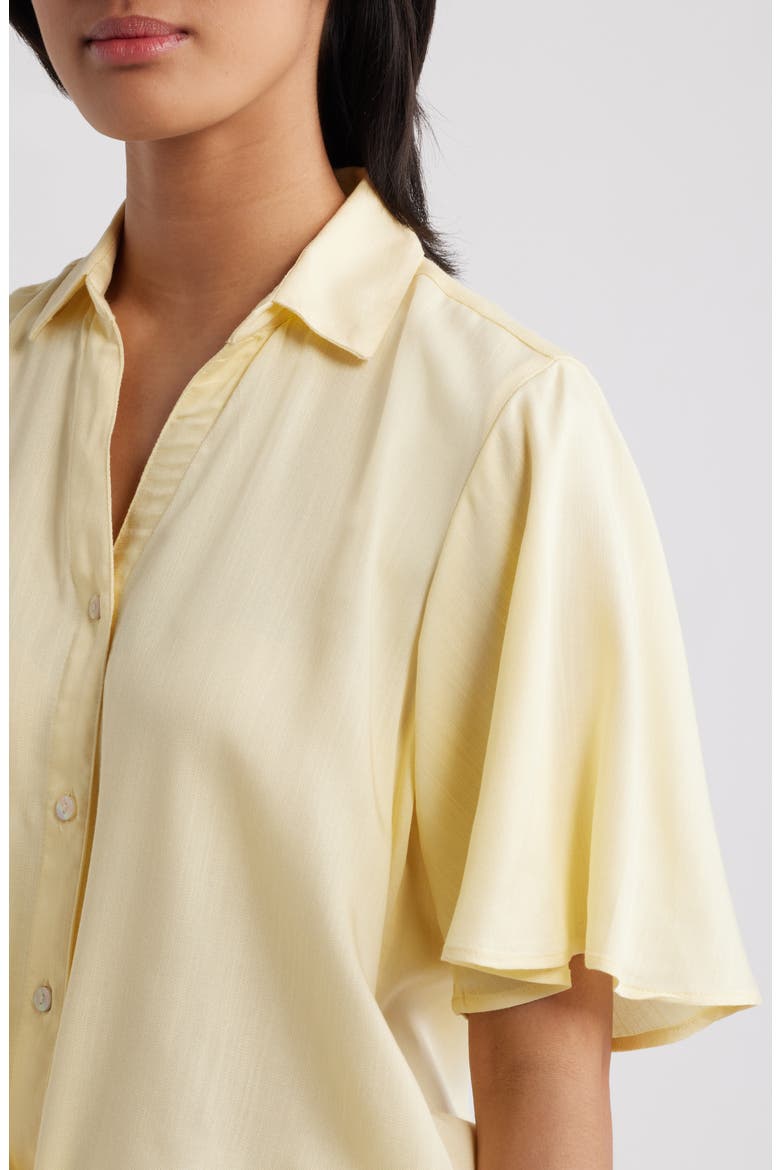 Roxanna Tie Hem Shirt, Alternate, color, PALE BANANA