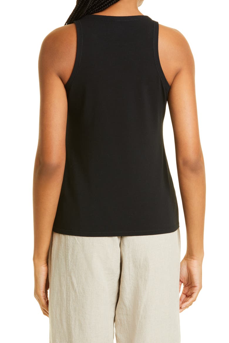 Slim Fit Scoop Neck Tank, Alternate, color, BLACK