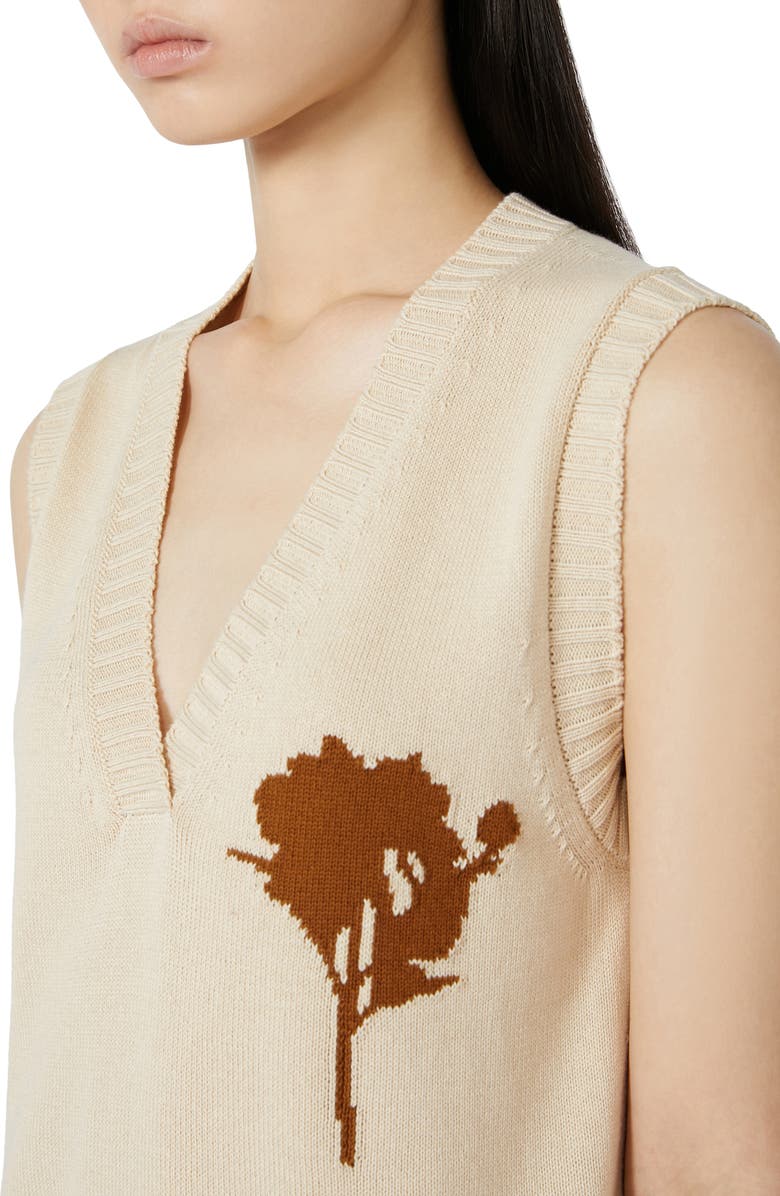 MM by Max Mara Bacio Cotton Sweater Vest, Alternate, color, Ivory
