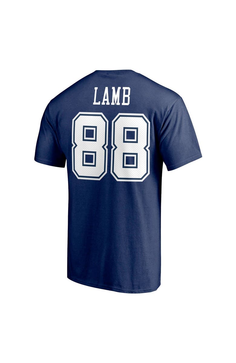 FANATICS Men's Fanatics Branded CeeDee Lamb Navy Dallas Cowboys Player Icon Name & Number T-Shirt, Alternate, color,