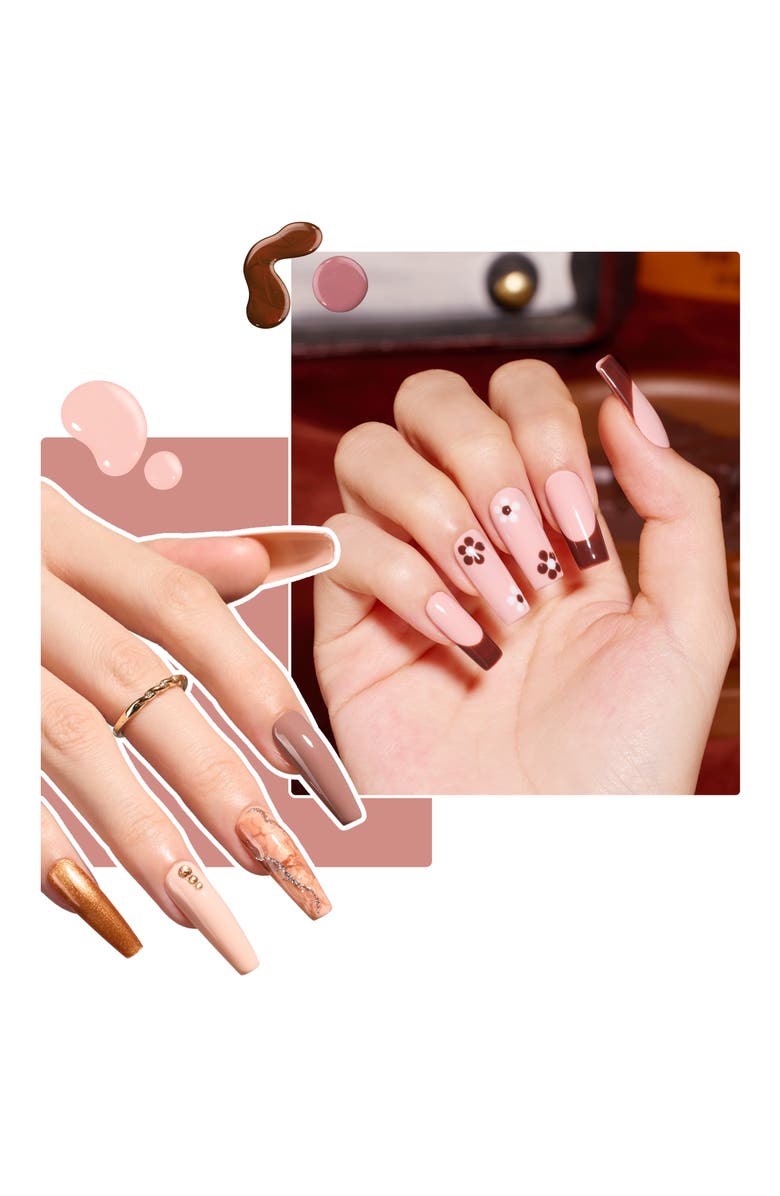 Beetles Neutral Nude Gel Polish Set 6 Colors, Alternate, color, Light Skin Dark Brown