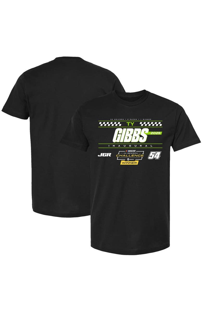 CHECKERED FLAG Men's Checkered Flag Sports Black Ty Gibbs 2025 NASCAR Cup Series In-Season Challenge Winner T-Shirt, Main, color, Black