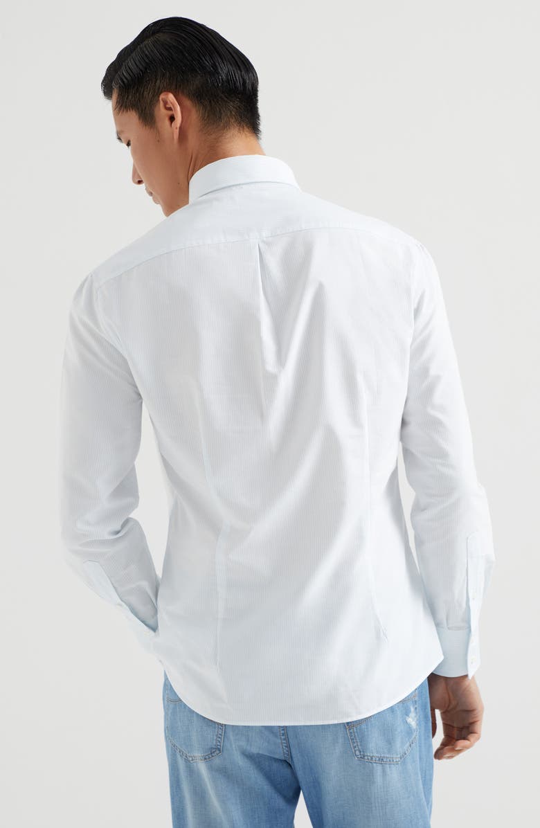 Brunello Cucinelli Striped poplin shirt, Alternate, color, 