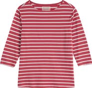 Seasalt Cornwall Sailor Stripe Three Quarter Sleeve Organic Cotton T-Shirt