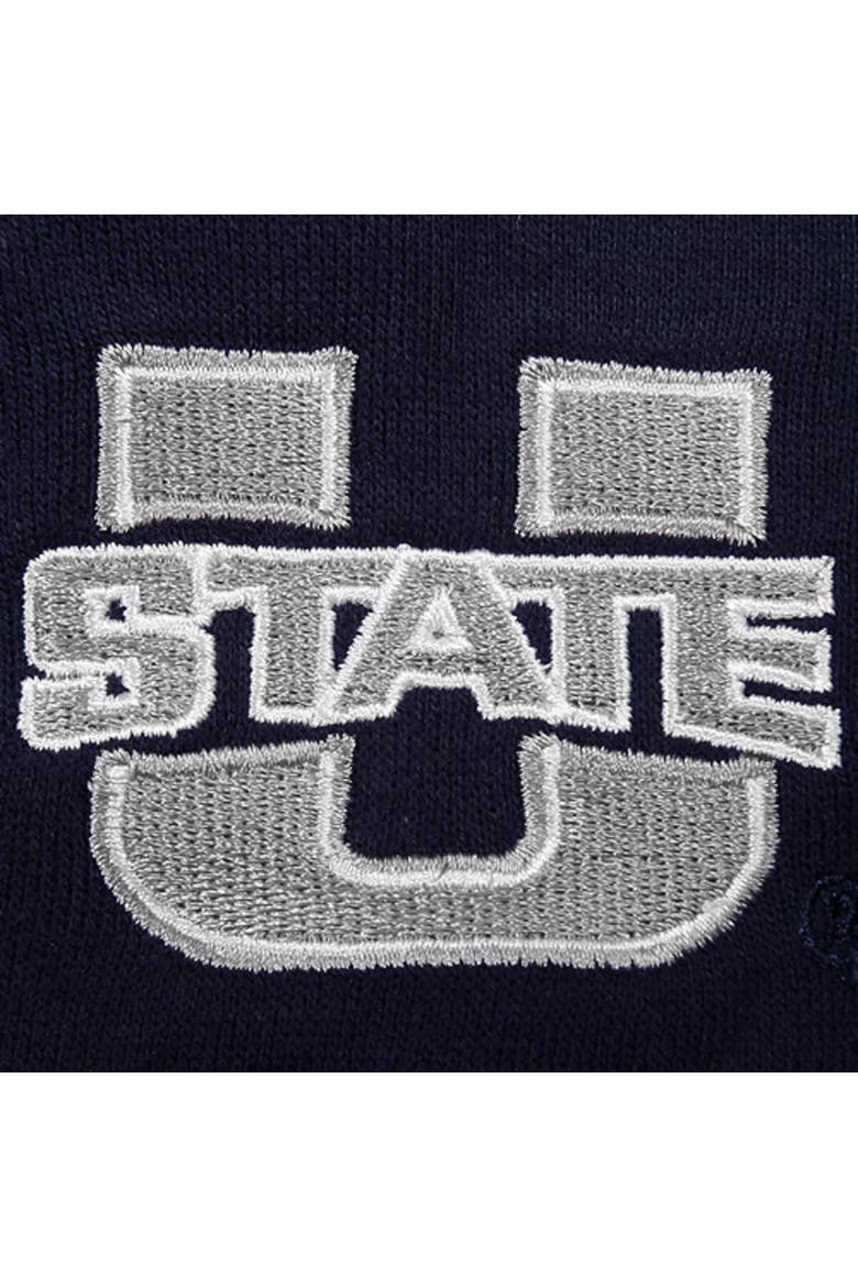 Women's Stadium Athletic Navy Utah State Aggies Arched Name Full-Zip Hoodie, Alternate, color, Navy