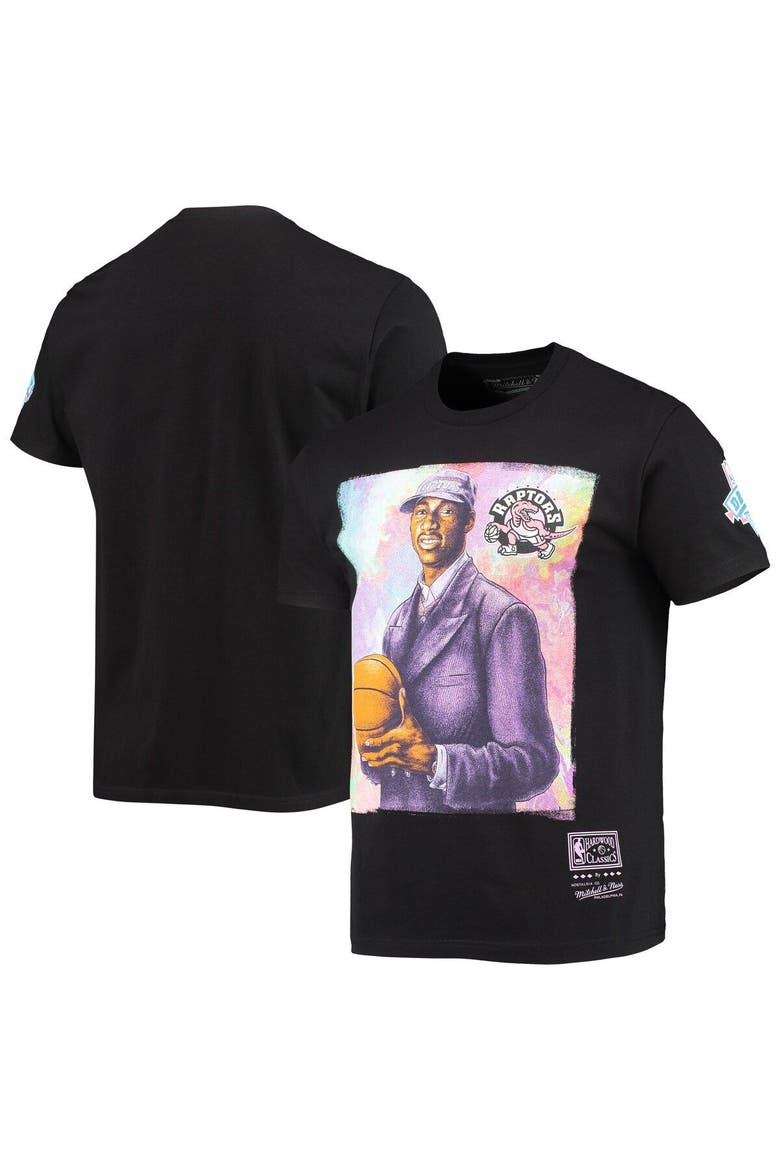 Men's Mitchell & Ness Tracy McGrady Black Toronto Raptors Hardwood Classics Draft Day Colorwash T-Shirt, Main, color, Black