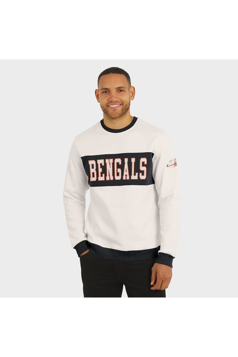 Men's Darius Rucker Collection by Fanatics  Cream Cincinnati Bengals Colorblock Pullover Sweatshirt, Alternate, color, Cream