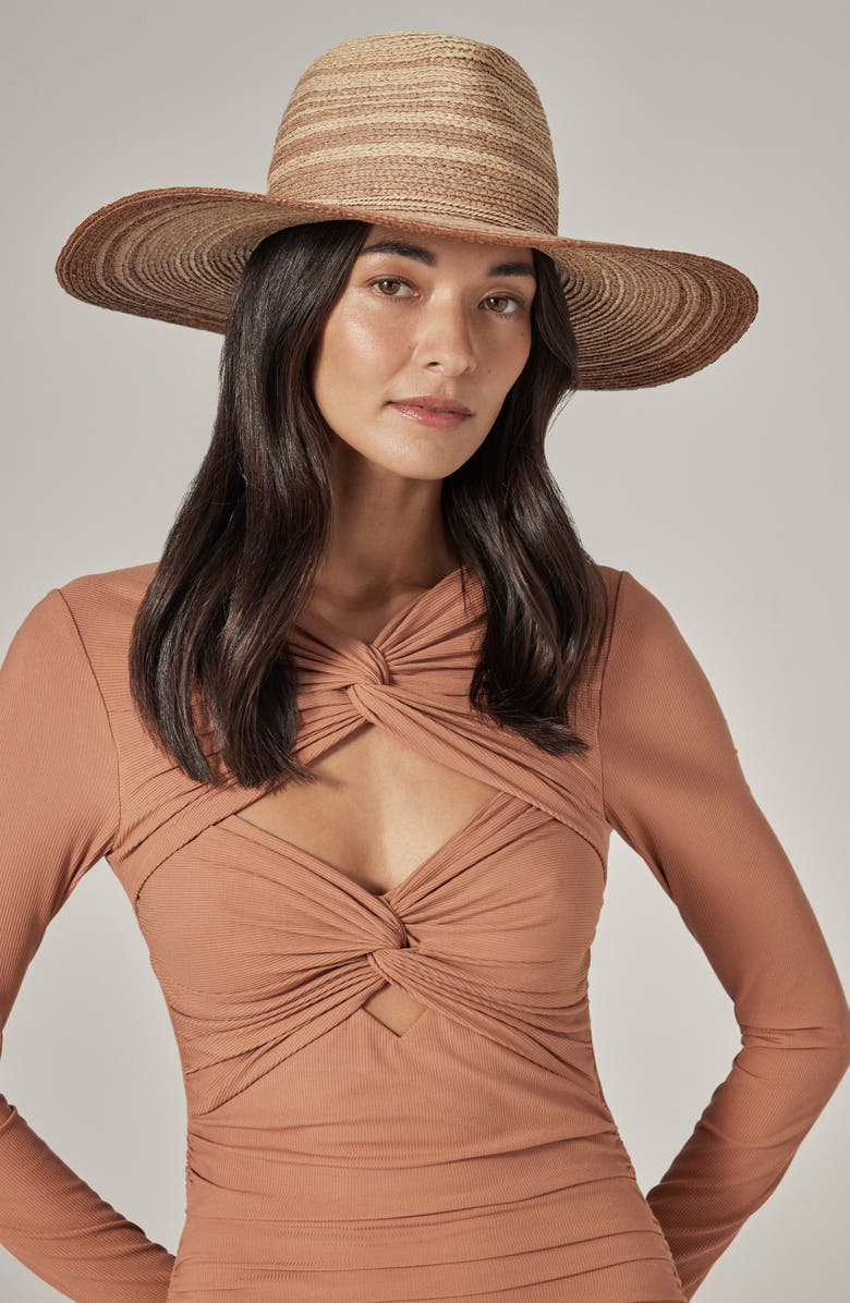 Helen Kaminski Iluka Raffia Sun Hat, Alternate, color, Natural Ombre