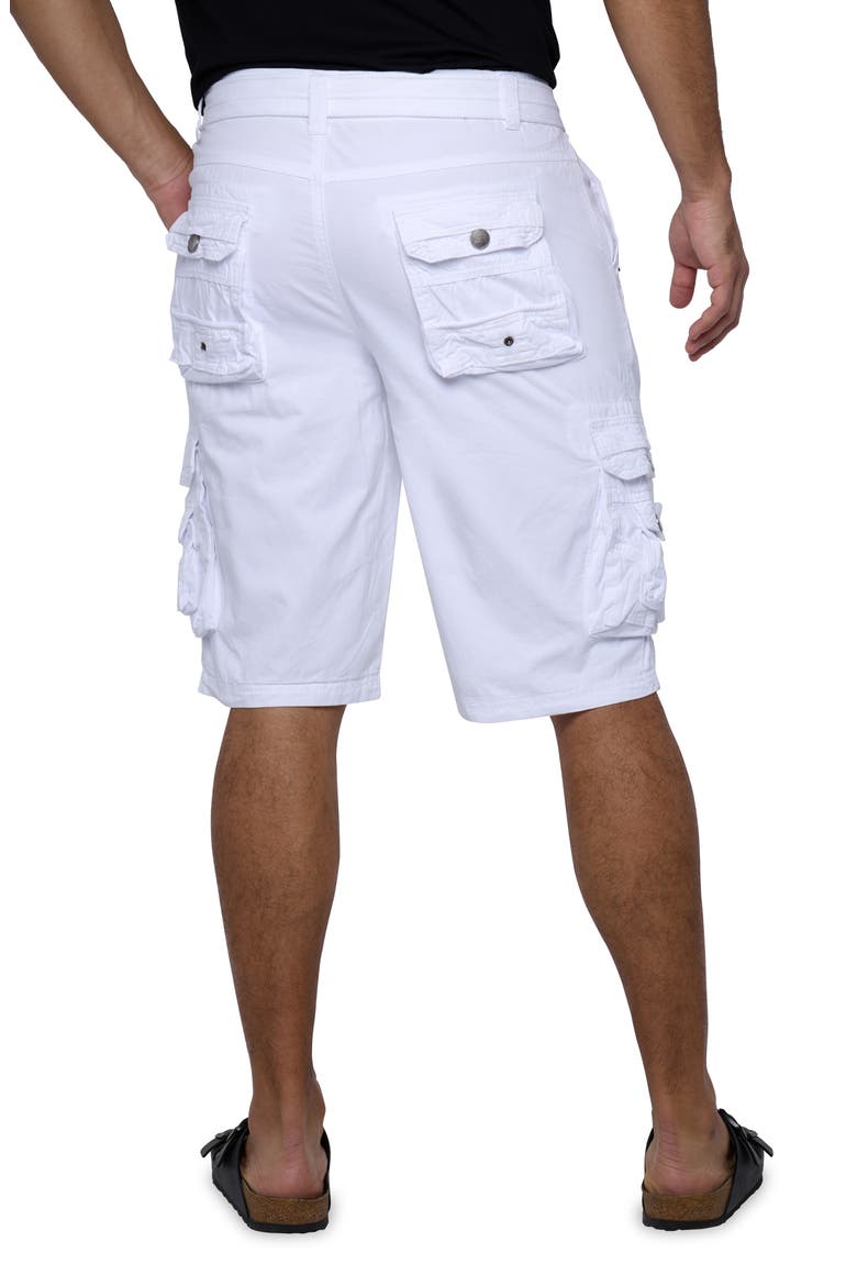 Belted Snap Detail Cargo Pants, Alternate, color, WHITE