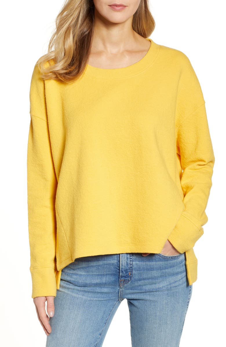 Caslon<sup>®</sup> Side Slit Relaxed Sweatshirt, Main, color, 
