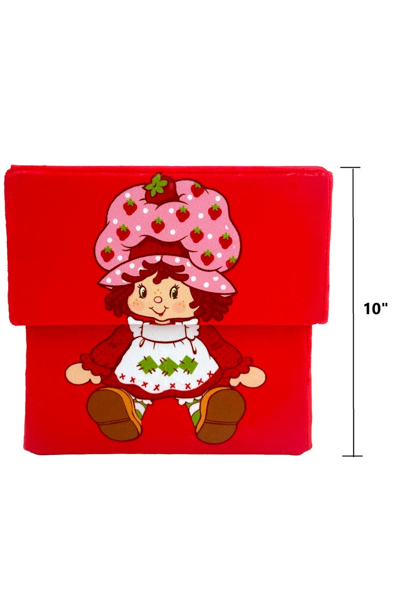 Strawberry Shortcake 10 Inch Storage Box, Fabric Bin with Lid, Alternate, color, Red