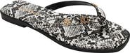 bebe Python Embossed Thong Sandal
