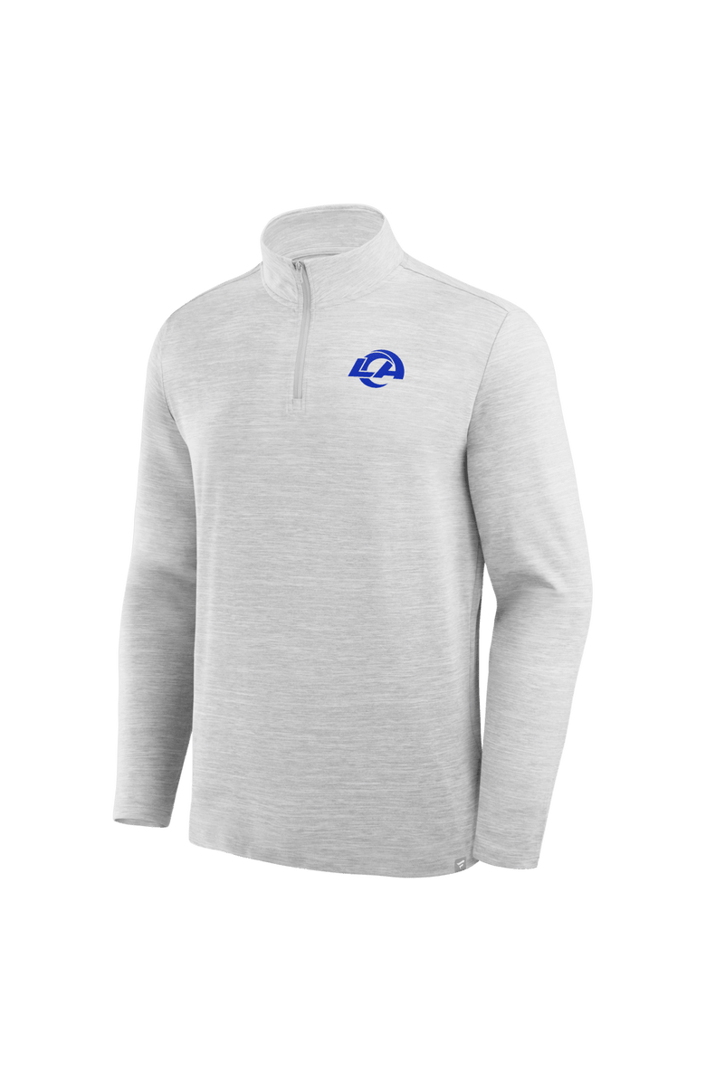 FANATICS Men's Fanatics Heather Gray Los Angeles Rams Clutch Quarter-Zip Pullover, Alternate, color, Heather Gray