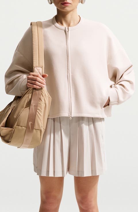 Dri-FIT Oversized Crew-Neck Full-Zip Top