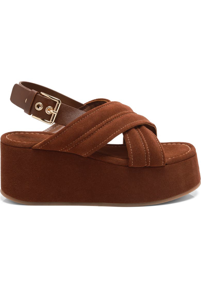Free People Beach Party Platform Sandal, Alternate, color, Cathay Spice Suede