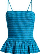 Free People Sundance Gingham Peplum Tank