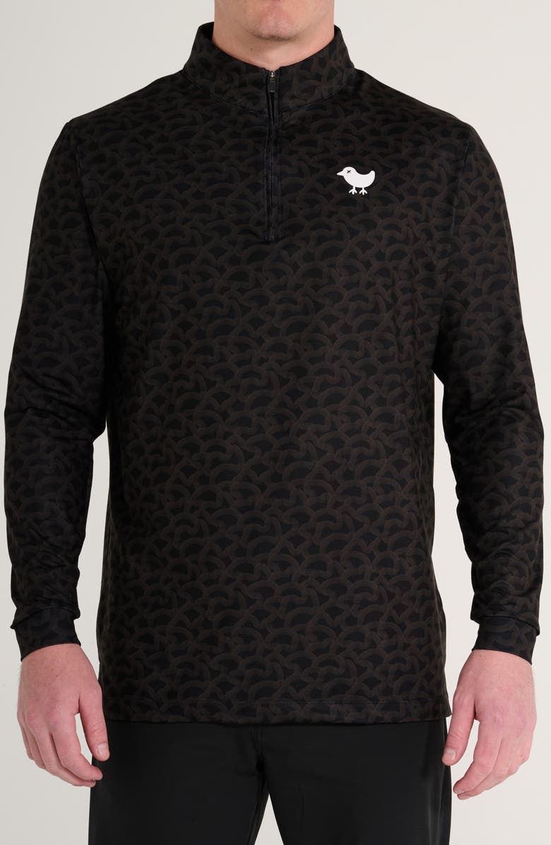 Bad Birdie DNA Swirl Print Quarter Zip Golf Pullover, Main, color, 