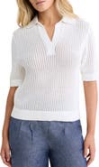 nz BY NIC AND ZOE Open Stitch Polo Sweater