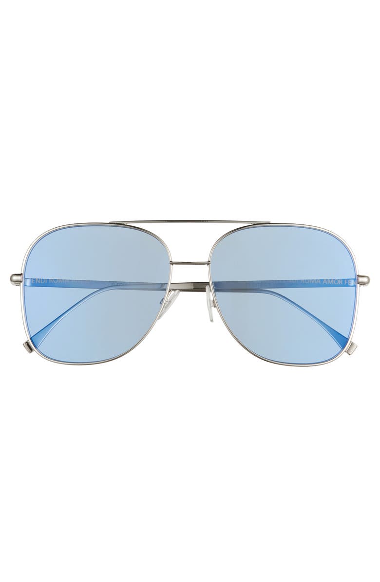 Fendi 59mm Holographic Aviator Sunglasses, Alternate, color, 