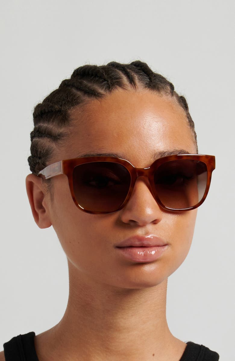 Fossil 54mm Gradient Square Sunglasses, Alternate, color, Light Havana/ Brown Sf