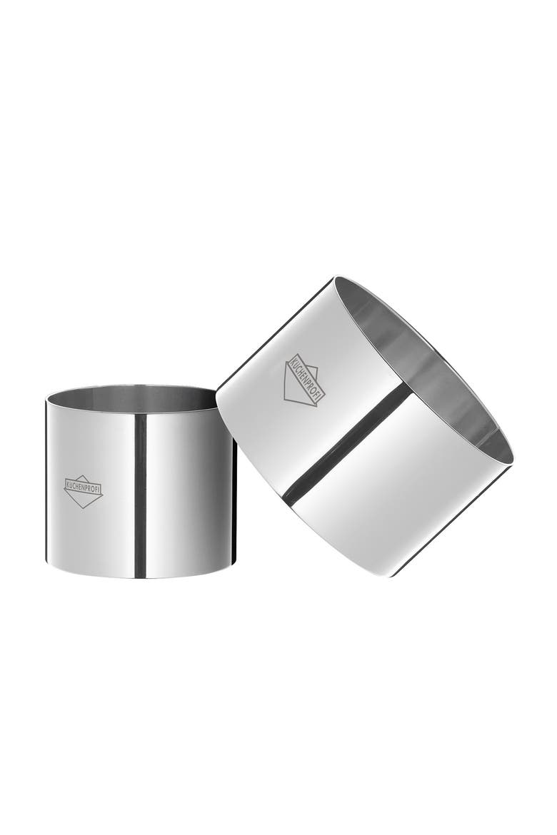 Cooking Ring Molds, 4 Piece Set, 2.5-Inch & 3-Inch, Stainless, Alternate, color, Silver