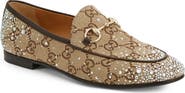 Gucci New Jordaan Crystal Embellished Horsebit Loafer