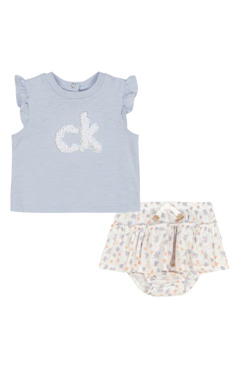 Logo Appliqué Top & Skirted Bloomers Set (Baby)