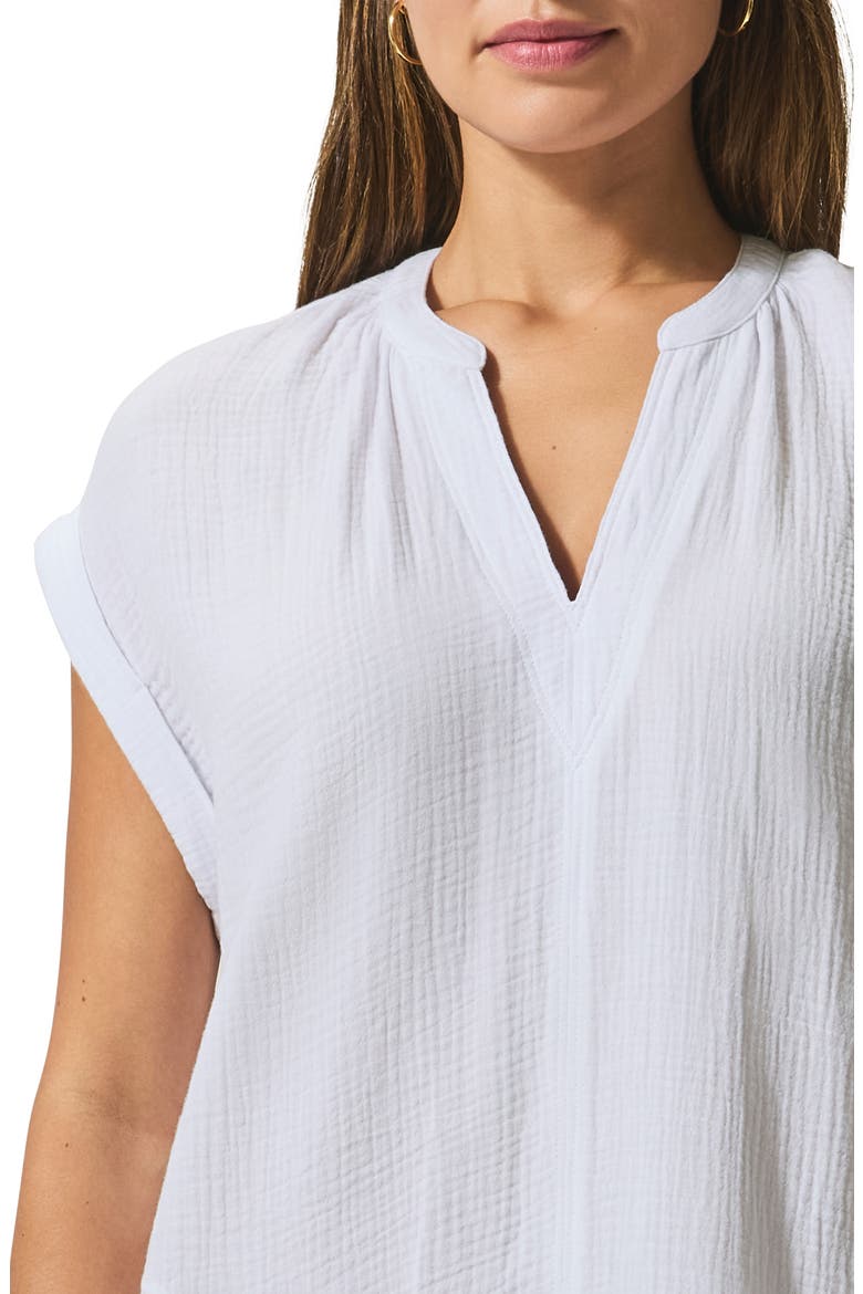Adele Cotton Gauze Minidress, Alternate, color, WHITE