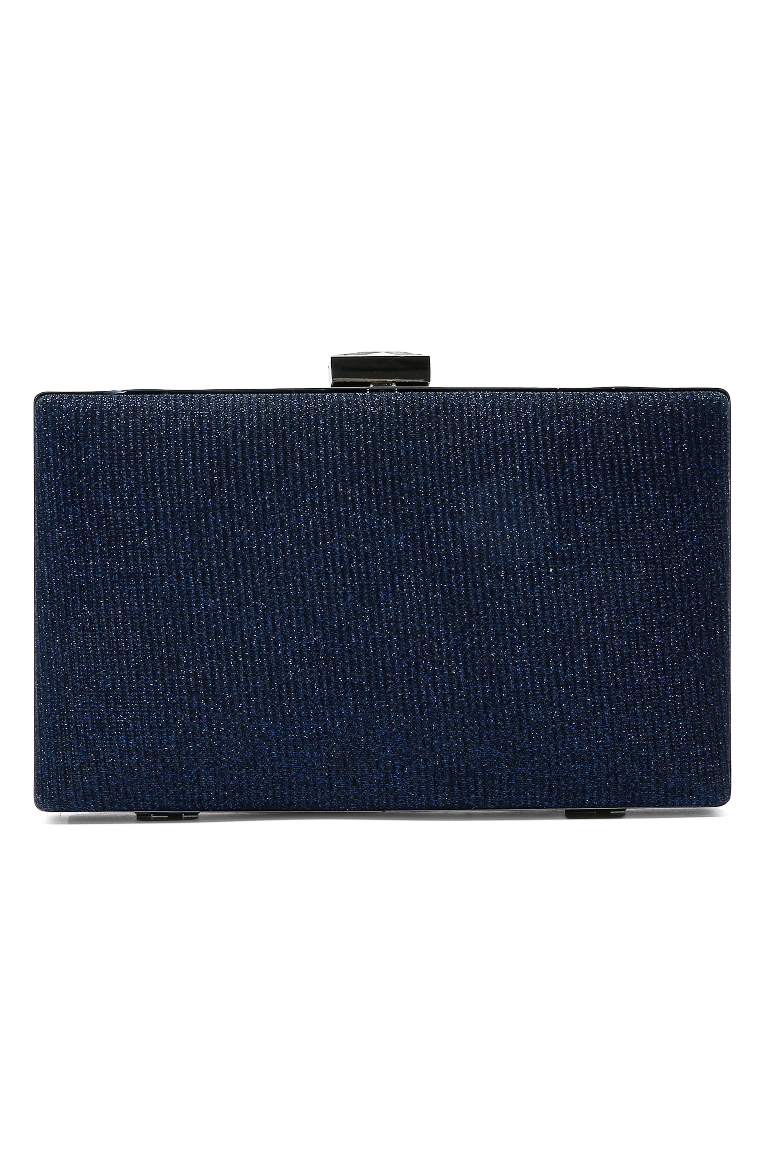Suzie Glitter Clutch, Alternate, color, NAVY