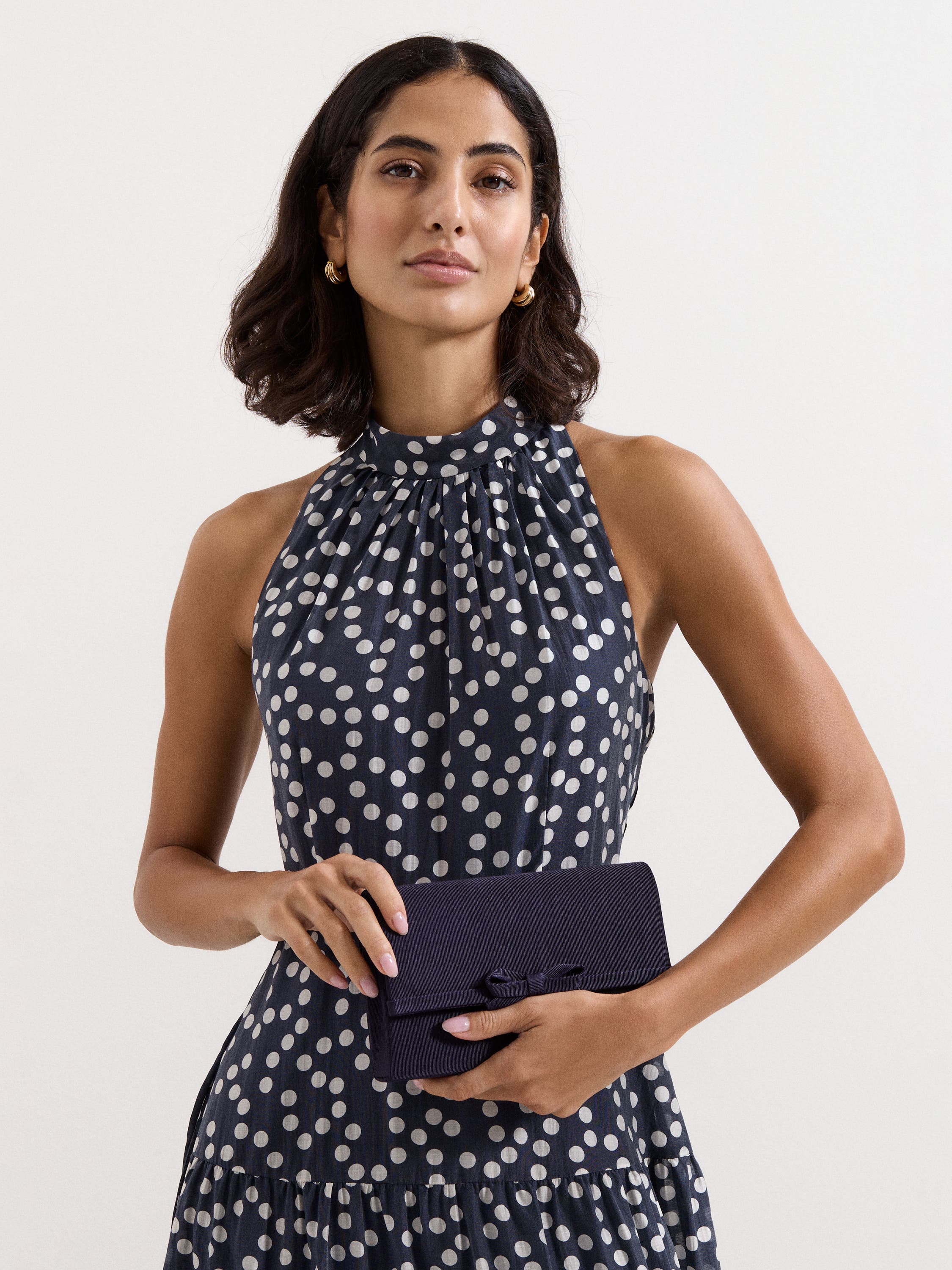 Phase Eight Bow Detail Chain Clutch Bag, Alternate, color, 