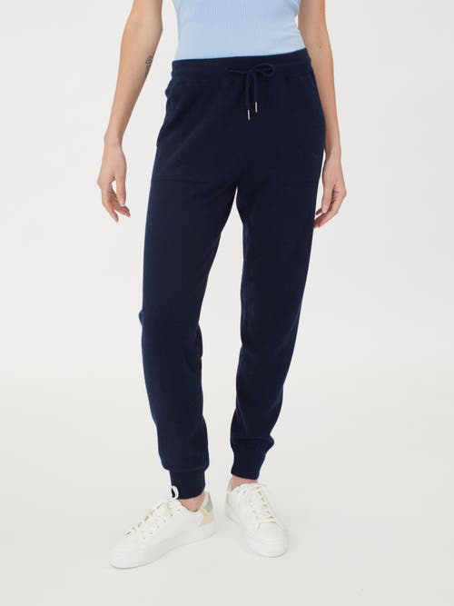 Gobi Mongolian Cashmere Cuffed Cashmere Jogger In Navy