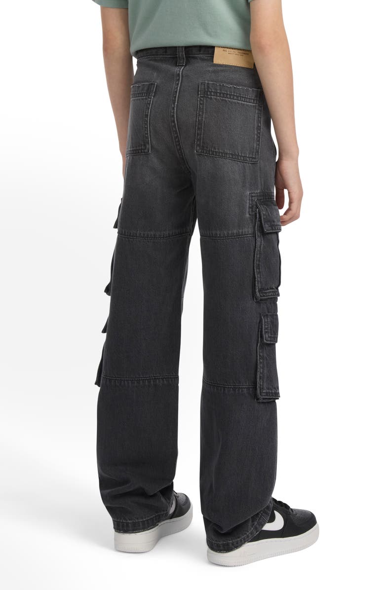 abercrombie kids Kids' Baggy Denim Cargo Pants, Alternate, color, Vibe