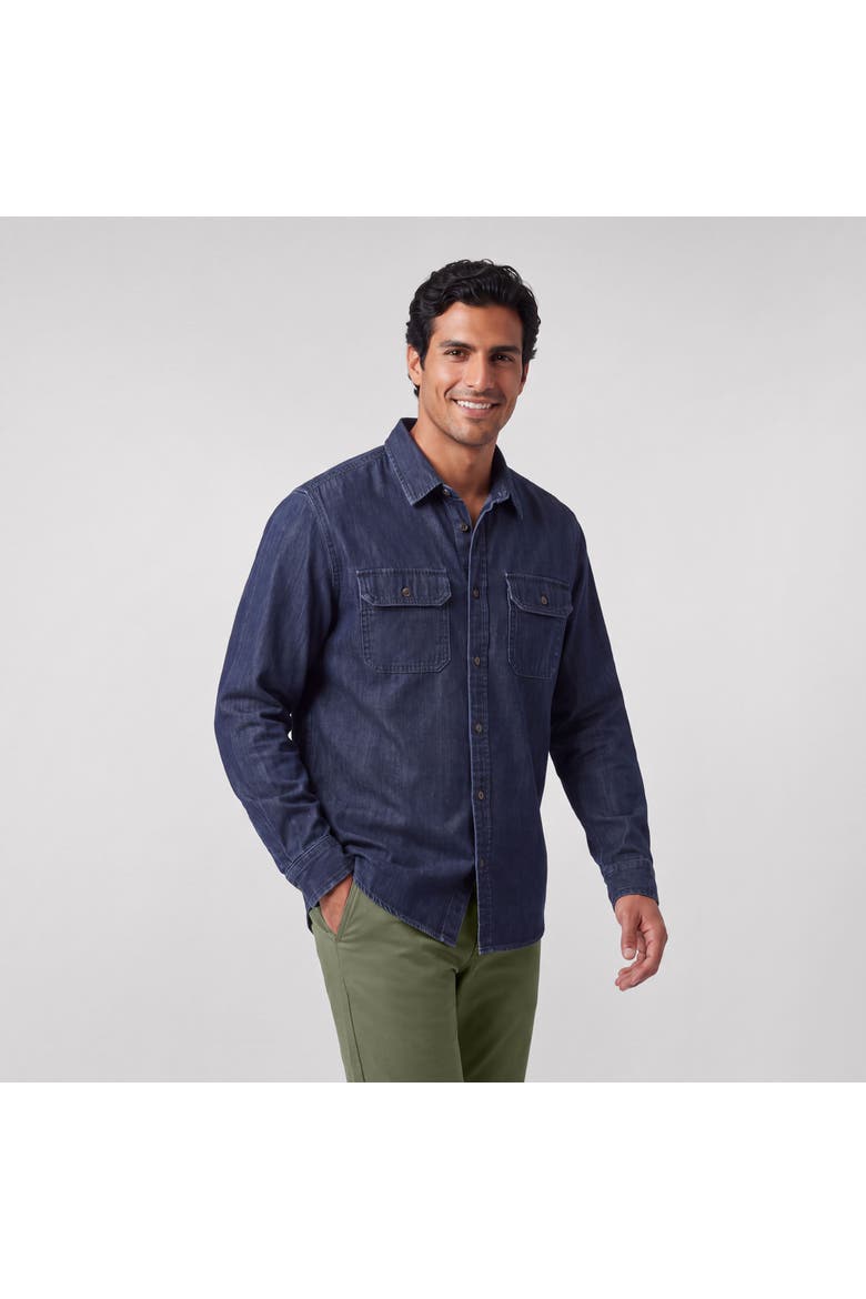Chambray Shirt, Alternate, color, Dark Wash