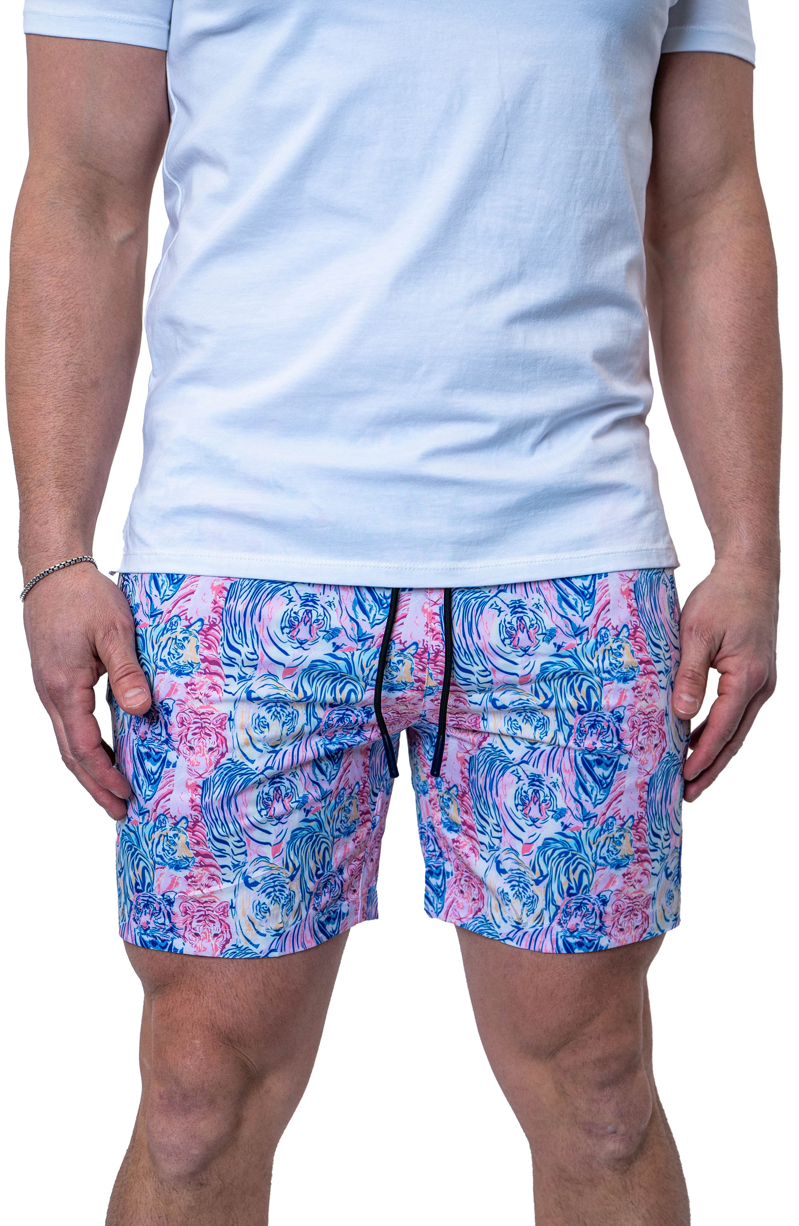 Maceoo Swim Lion Fadedtigers Navyblue Swim Trunks