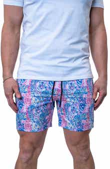 Maceoo Swim Lion Fadedtigers Navyblue Swim Trunks