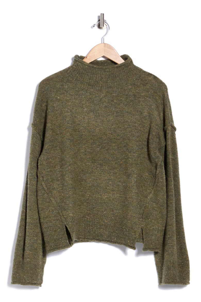 Tweedy Turtleneck Sweater, Main, color, 314 LODEN